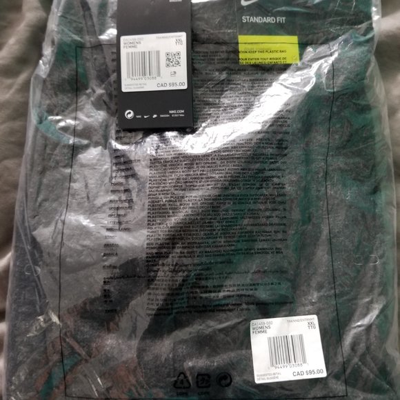 NIKE standard fit womens XXL casual pants dark grey salt and pepper sweatpants - Picture 2 of 2